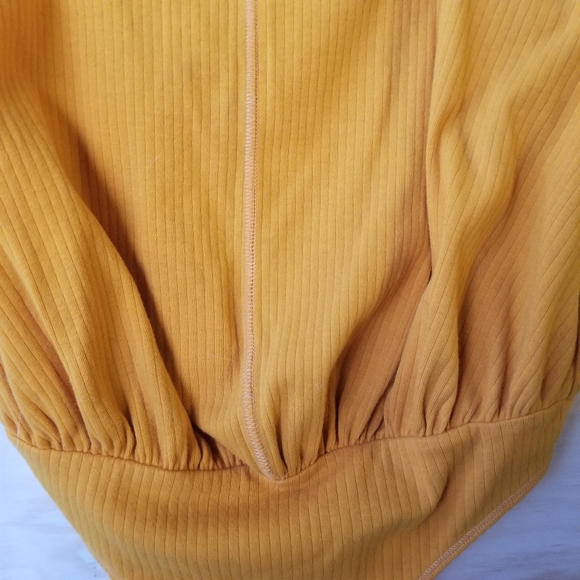 Free People onesie mustard yellow top - Picture 2 of 8
